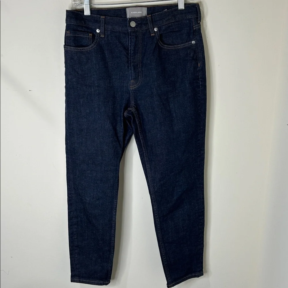 Everlane High Rise Ankle Jeans Dark Wash Cotton Straight Ankle Size 29